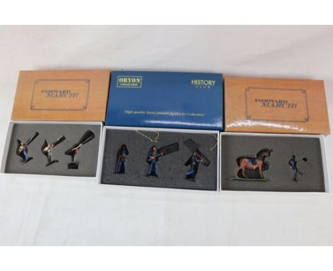 Three boxed metal figure sets to include Oryon Collection History Club 6031 1:32 Union Infantry Potomac Army,  2 x Forward Ma