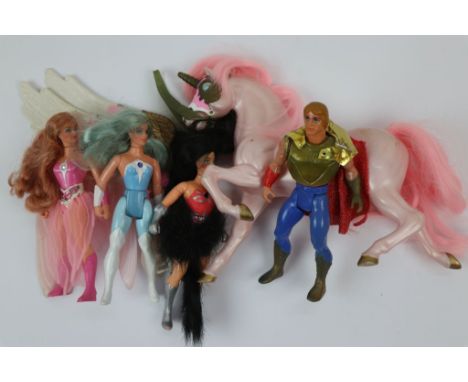 Five original Mattel Princess of Power figures to include She-Ra plus a Royal Swift Wind accessory 