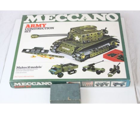 Boxed Meccano Army Construction Set appearing complete, plus a boxed Meccano No.1 clockwork motor (2) 