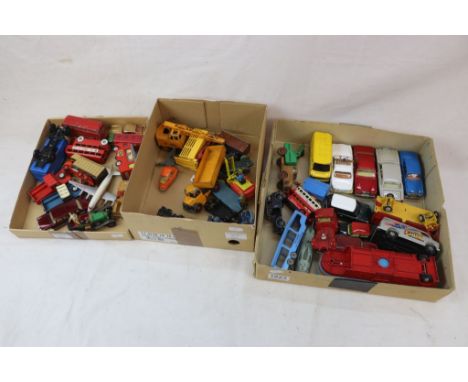 Quantity of play worn diecast models from the 1960s onwards to include Dinky, Corgi, Matchbox featuring Dinly Austin Taxi, Co