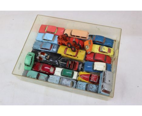 22 Vintage Corgi and Dinky diecast models to include Corgi Batmobile, Corgi 233 Heinkel in orange, Dinky Nash Rambler etc