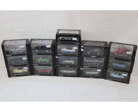 16 boxed / cased Norev 1:43 metal models to include Nissan Sports S211 1959, Mitsubishi Eclipse Spider, Fiat 1600S Cabriolet 