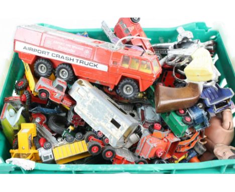 Quantity of vintage heavily play worn diecast models to include Corgi, Matchbox etc plus other toys to include Crescent Colt 