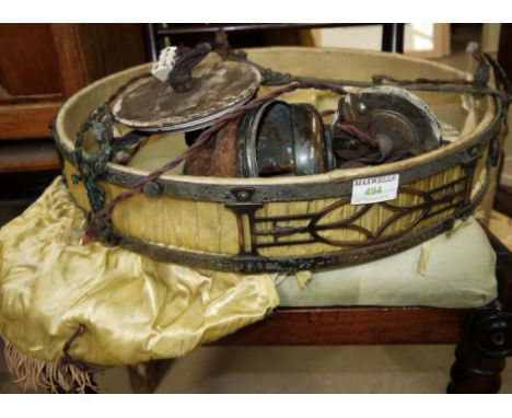 A 1920's rise and fall ceiling light with copper finish