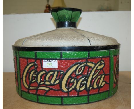 A 1960's Tiffany style Coca Cola light shade and collectables; a Bretby vase and china