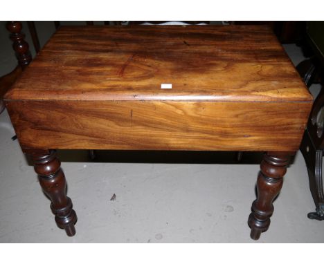 A 19th century mahogany  bidet stool, with white enamel insert, 22"; A 19th century overmantel in Tunbridge and walnut frame;