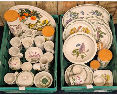 A Large collection of Portmeiron Botanic garden pattern ware; Platters, Canisters, plates, cups and so much more.