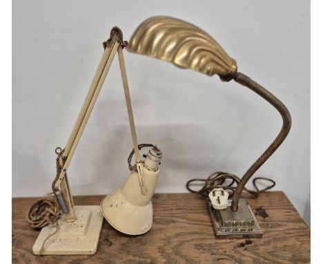 Antique Art Deco Anglepoise light together with a Herbert Terry Anglepoise lamp