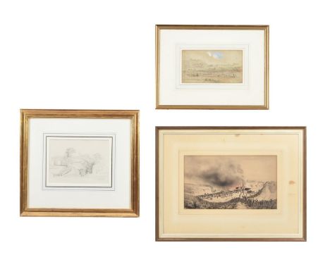 JER (Mid-19th century) Hastings from the ***" August 24th 1853,Pencil and watercolourSigned, inscribed and dated11.5 x 21cm (