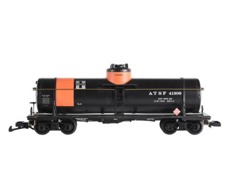 An Aristocraft G gauge 1/29th scale model of a Single dome Chemical tank car  ART-41309 Santa Fe. Boxed.