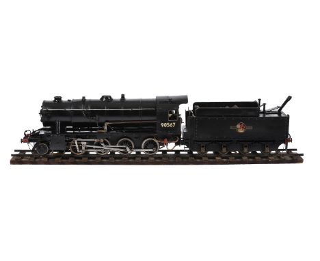 A well engineered 2 1/2 inch gauge model of a Riddles 2-8-0 Austerity Freight live steam tender locomotive No 90567. The silv