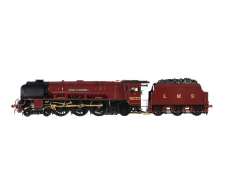 A gauge 1 Aster model of a 4-6-2 London Midland and Scottish Princess Coronation Class tender locomotive No 6233 'Duchess of 