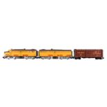 An Aristocraft G Gauge 1/29th scale model of an American Union Pacific Santa Fe diesel locomotive