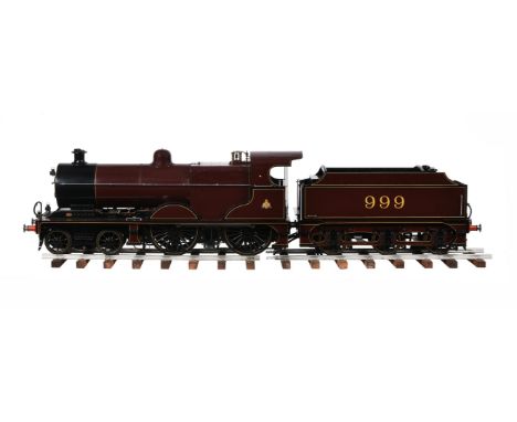 A fine exhibition quality and award winning 5 inch gauge model of a Midland 4-4-0 tender locomotive No 999, built by the late