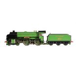 A gauge 1 Aster model of a 4-4-0 Southern Railway Schools class tender locomotive