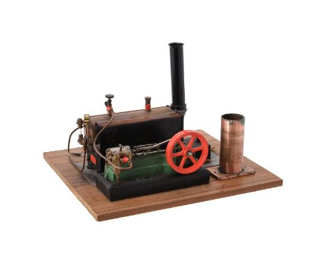 A model of a Stuart Turner S50 horizontal mill engine, built by the late Mr Duncan Laidlaw of Bristol being of open balanced 