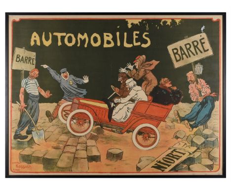 Walter Thor (German, 1870 - 1929)Automobiles Barre, Niortprinted by Afiche Kossuth, Paris, ca. 1910Lithograph, advertising po