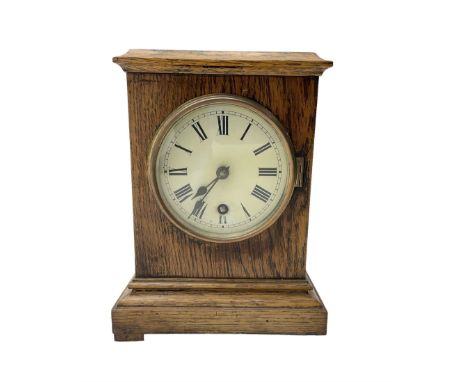 German - Edwardian oak cased mantle clock