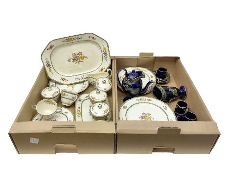 Copeland Spode Spode's glory dinnerwares, to include meat platter, eight dinner plates, seven side plates, sauce boat etc, to