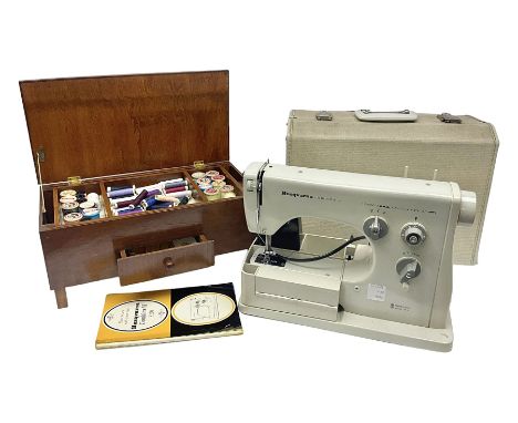 Husqvarna combina II sewing machine in case, with instruction manual and sewing box