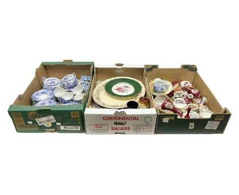Noritake Howo blue and white tea wares, Wedgwood Jasperware trinket boxes, Wedgwood meat platter, La Reine Limoges trinket bo