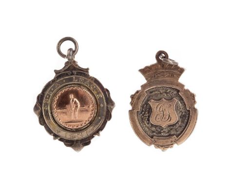 TWO EARLY 20TH CENTURY SPORTING MEDALScomprising a silver St. Ninian's Thistle F. C. football medal, 'Won by J. Thomson S.H. 