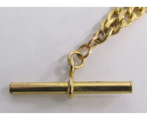 9ct gold chain with bar pendant&nbsp; approx. 43cm - possible watch chain - total weigh 7.1g