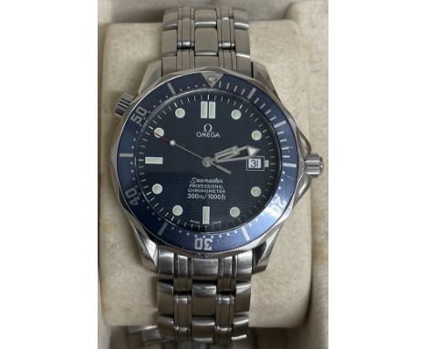 Omega Seamaster automatic Professional Chronometer 300m with blue bezel and dial with box, outer box, manual &amp; warranty c