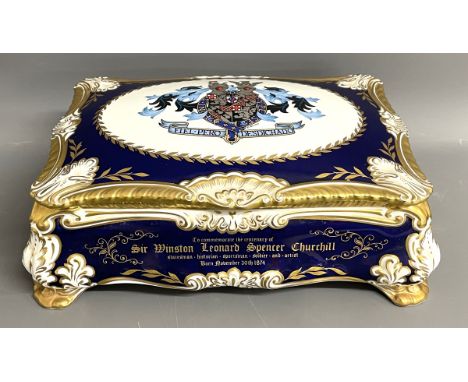 Limited edition Paragon porcelain cigar casket to commemorate the centenary of the birth of Sir Winston Leonard Spencer Churc