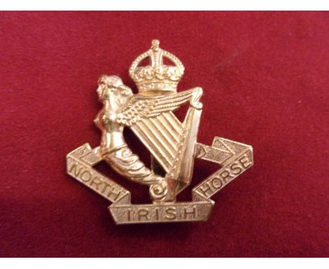 North Irish Horse (Special Reserve Cavalry, later Cavalry Militia) Other Ranks Cap Badge (Gold-gilt), slider. K&amp;K: 1503
