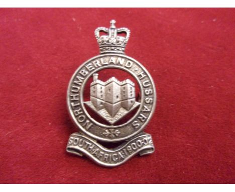 The Northumberland (Yeomanry) EIIR Hussars Cap Badge (White-metal), two lugs. K&amp;K: 2294