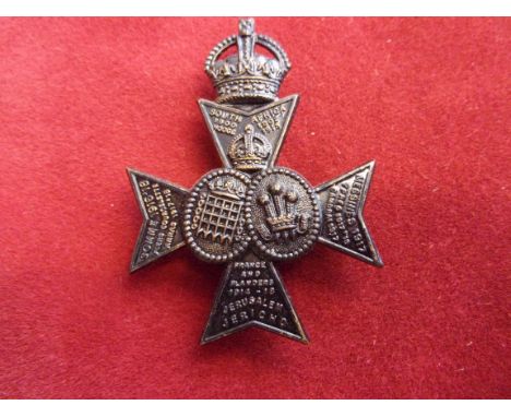 16th London Regiment (Queen's Westminster and Civil Service Rifles) Cap Badge (Blackened-brass), slider. K&amp;K: 1846