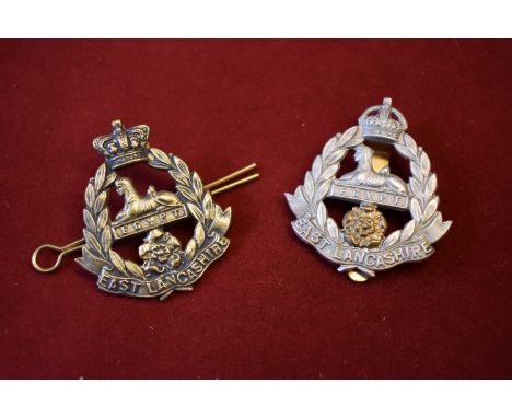 East Lancashire Regiment Victorian Other Ranks Forage Cap Badge (Gilding-metal), two lugs. K&amp;K: 637-East Lancashire Regim