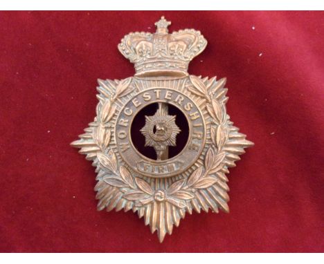 Worcestershire Regiment Victorian Shako Plate 1890-1901 K&amp;K 287/319 (Gilding-metal, lugs) 