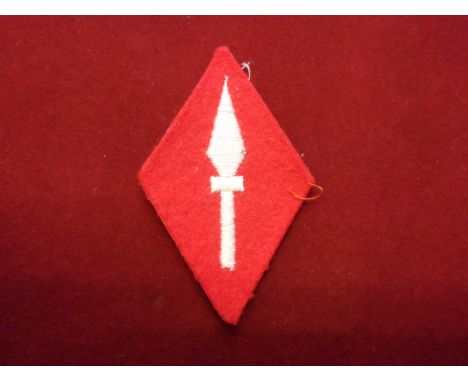 British WWII 1st Corps Cloth insignia patch, white on red