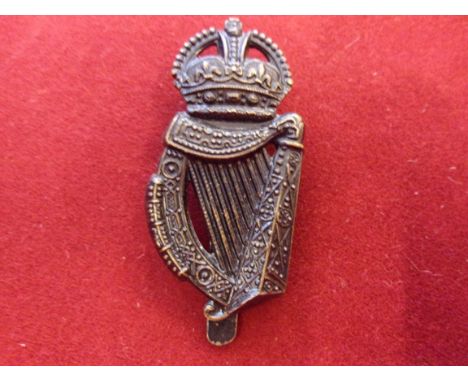 18th London Regiment (London Irish Rifles) WWI Other Ranks Cap Badge (Blackened-brass), two lugs. K&amp;K: 1848