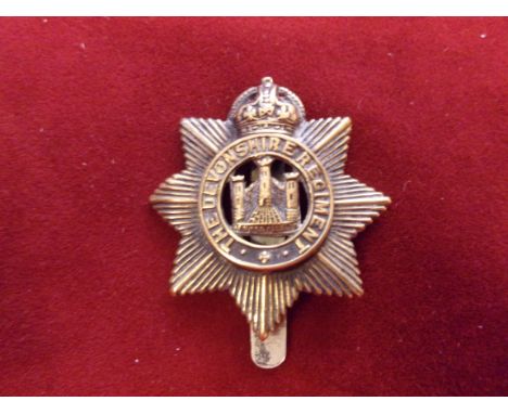 Devonshire Regiment 5th Battalion Territorials Cap Badge (Brass), slider. K&amp;K: 1709