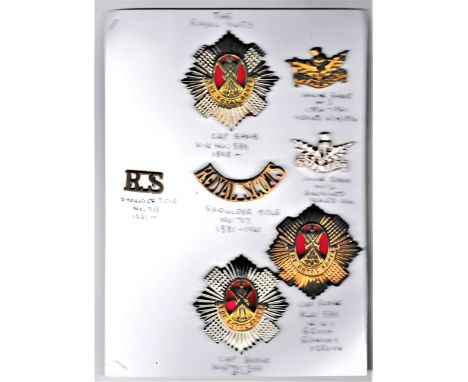 The Royal Scots Regiment Including K&amp;K: 589 (Bi-metal and War Economy, Shoulder Titles and two collar badges (Gilt and An