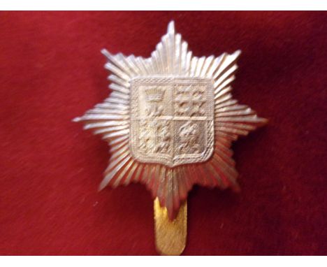 13th County of London Battalion (Kensington) Regiment WWI Cap Badge (White-metal), slider and made J.R. Gaunt. K&amp;K: 1837