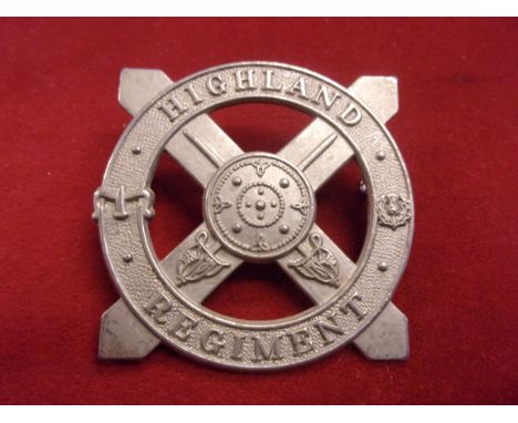 The Highland Regiment WWII Glengarry Cap Badge (White-metal), two lugs. K&amp;K: 2023