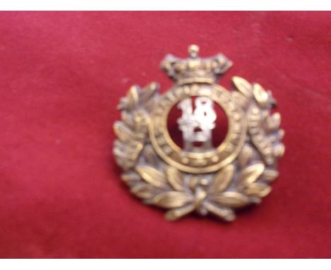 The 18th (Queen Mary's Own) Royal Hussars Victorian Cap Badge (Bi-metal), two lugs. Issued 1898-1901. K&amp;K: 783
