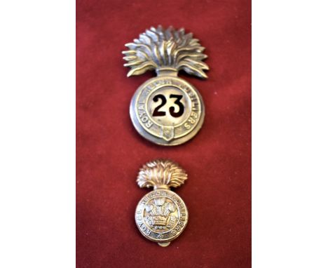 23rd Royal Welsh Fusiliers Regt of Foot Glengarry Badge and Forage Cap Badge (Gilding-metal and Bi-metal). K&amp;K: 456/623