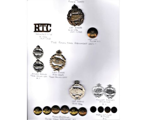 The Tank Corps and Royal Tank Regiment Collection: WWI Tank Corps Cap Badge (Gilding-metal), slider with Shoulder Title and B