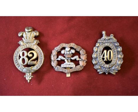 40th &amp; 82nd Second Somersetshire and Prince of Wales's Volunteers (South Lancashire) Glengarry Badges and Forage Cap Badg