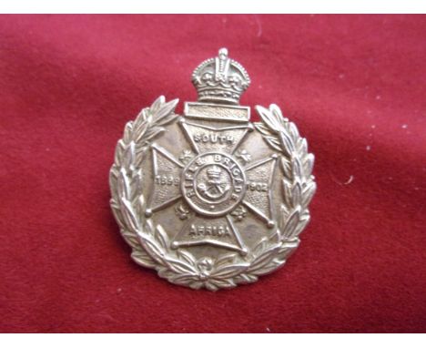 17th County of London Battalion (Poplar and Stepney Rifles) Regiment WWI Other Ranks Cap Badge (Silver-plate), with non-voide
