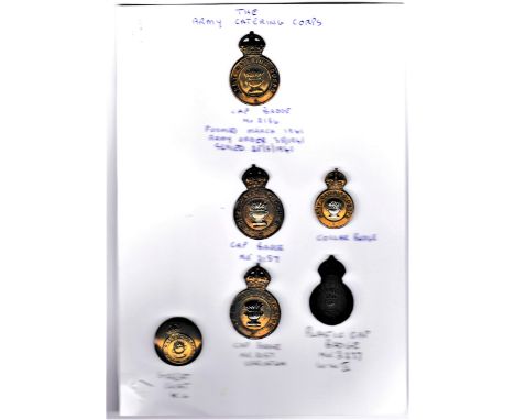 The Army Catering Corps Badge Collection (4) with Collar Badge and button. Formed March 1941 by Army Order 35/1941 there is K