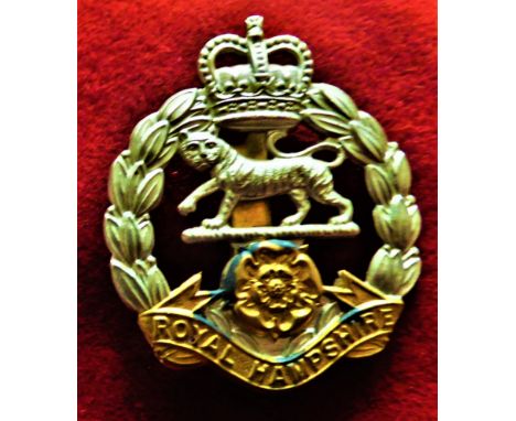 Royal Hampshire Regiment EIIR Cap Badge (Bi-metal), slider and made J.R. Gaunt. K&amp;K: 1997