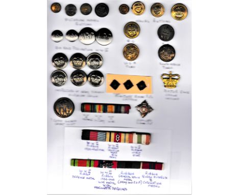 British and other Button, Rank Pip and Medal Bar Collection; (23) ARP, Naval Buttons, U.S.A., South Africa, Inspectors of Arm