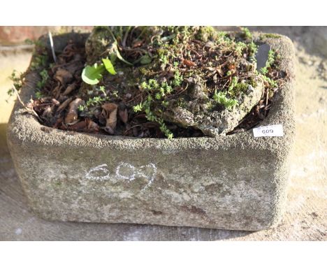A granite stone trough, 13" wide
