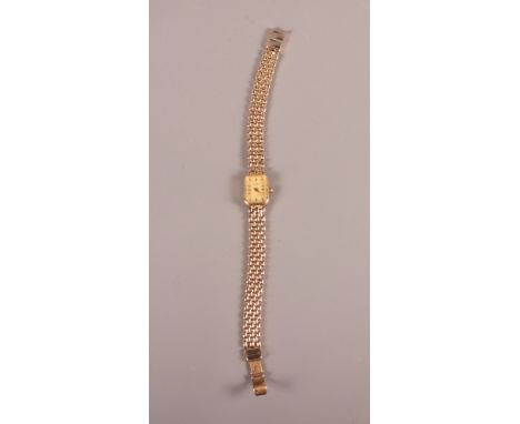 A lady's Rotary wristwatch with 9ct gold case and strap, 16.3g gross